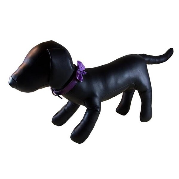 Mansbestfriend Polka Dot Bow Tie Dog Collar - Purple; Small - MA564057