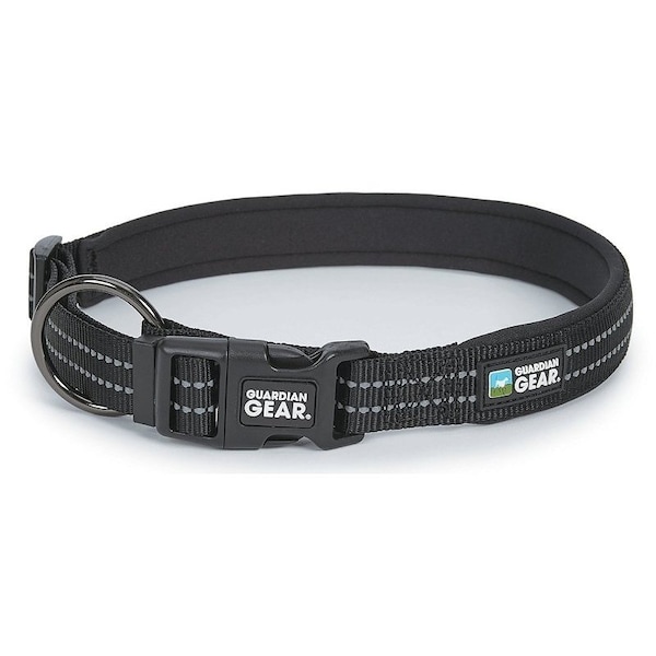 Guardian Gear Dog Collar, O-Ring Link, 24 to 30 in L Collar, Nylon, Jet Black - ZA0006 24 30