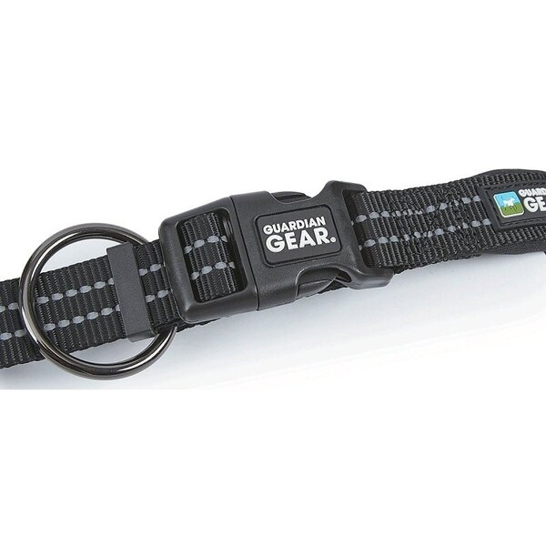 Guardian Gear Dog Collar, O-Ring Link, 24 to 30 in L Collar, Nylon, Jet Black - ZA0006 24 30