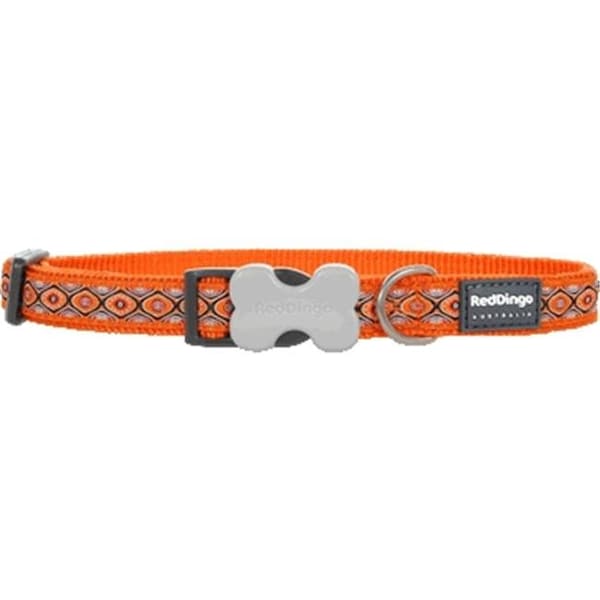 Red Dingo Red Dingo DC-SE-OR-LG Dog Collar Design Snake Eyes Orange; Large - DC-SE-OR-LG