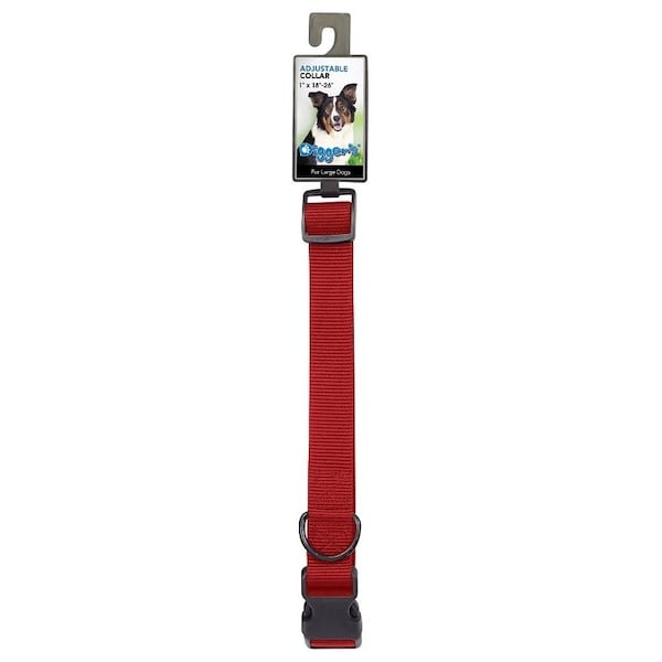 Diggers Adjustable Collar, 18 to 26 in L Collar, 1 in W Collar, Red - 2958001
