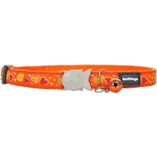 Red Dingo Red Dingo CC-BZ-OR-SM Cat Collar Design Breezy Love Orange - CC-BZ-OR-SM