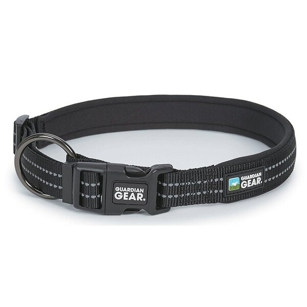 Guardian Gear Dog Collar, O-Ring Link, 12 to 30 in L Collar, Nylon, Jet Black - ZA0006 12 30