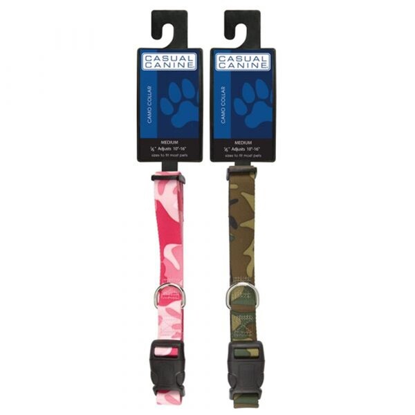 Casual Canine 10-16 in. Camo Dog CollarPink - ZA6741 10 75