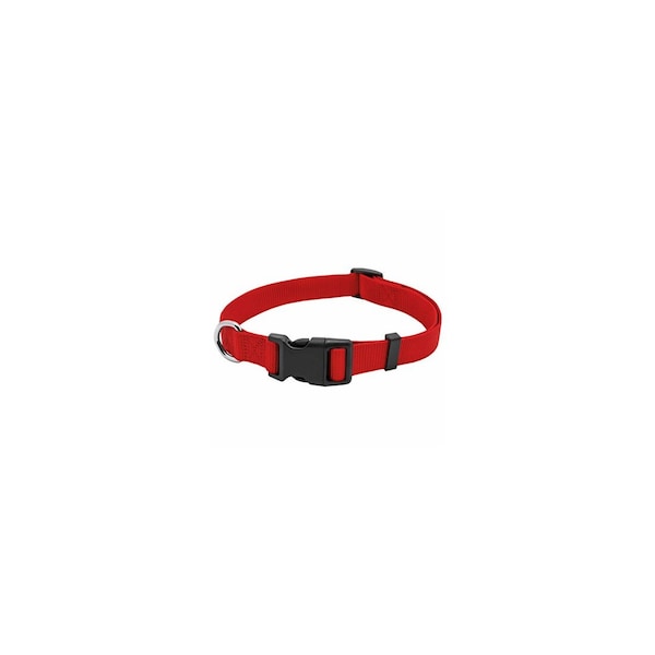 Pet Expert Dog Collar, Adjustable, Red Nylon, Quadlock Buckle, 1 x 18 to 26-In. - PE223994