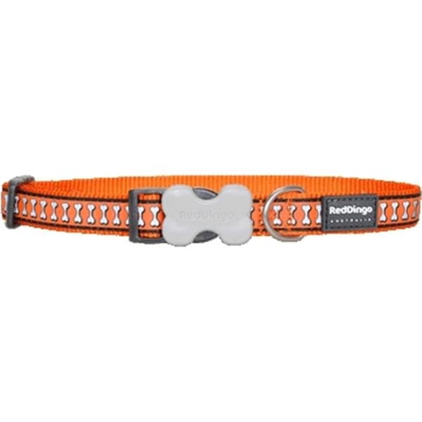 Red Dingo Red Dingo DC-RB-OR-SM Dog Collar Reflective Orange; Small - DC-RB-OR-SM
