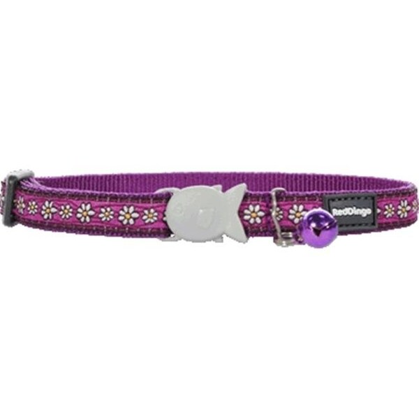 Red Dingo Red Dingo CC-DC-PU-SM Cat Collar Design Daisy Chain Purple - CC-DC-PU-SM