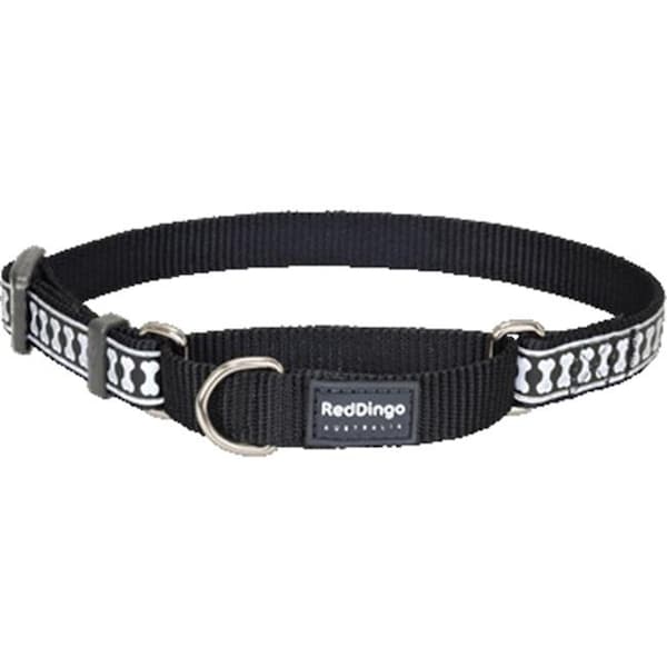 Red Dingo Red Dingo MC-RB-BB-ME Martingale Dog Collar Reflective Black; Medium - MC-RB-BB-ME