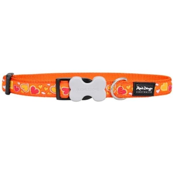 Red Dingo Red Dingo DC-BZ-OR-ME Dog Collar Design Breezy Love Orange; Medium - DC-BZ-OR-ME