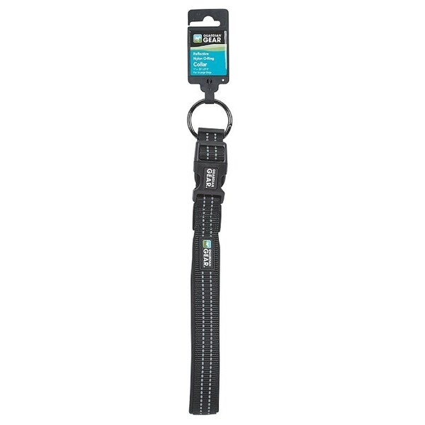 Guardian Gear Dog Collar, O-Ring Link, 20 to 30 in L Collar, Nylon, Jet Black - ZA0006 20 30
