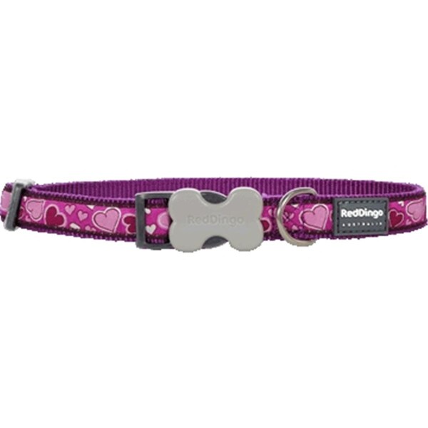 Red Dingo Dog Collar Design Breezy Love Purple- Medium - DC-BZ-PU-20
