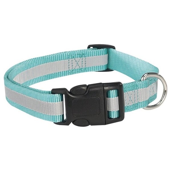 Guardian Gear Dog Collar, 14 to 20 in L Collar, 5/8 in W Collar, Nylon, Blue, Reflective Taping - ZA984 14 19