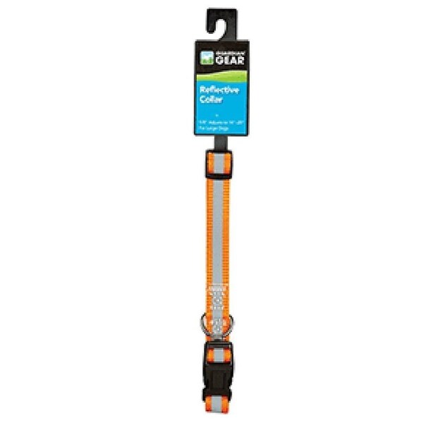 Guardian Gear Dog Collar, 14 to 20 in L Collar, 5/8 in W Collar, Nylon, Blue, Reflective Taping - ZA984 14 19