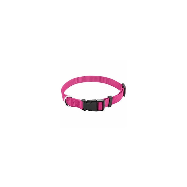 Pet Expert Adjustable Nylon Dog Collar, Pink, 3/4 x 14-20 In. - PE224002