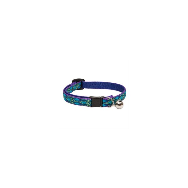 Lupine Adjustable Cat Collar With Bell, Breakaway Buckle, Rain Song Pattern, 1/2 x 8 - 12-In. - 72427