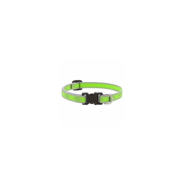 Lupine Adjustable Puppy & Small Dog Collar, Reflective Green Diamond Pattern, 1/2 x 8 - 12-In. - 48134