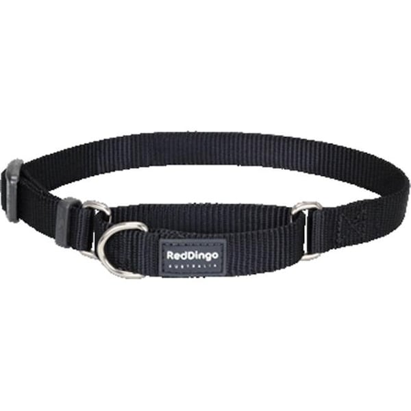 Red Dingo Red Dingo MC-ZZ-BB-SM Martingale Dog Collar Classic Black; Small - MC-ZZ-BB-SM