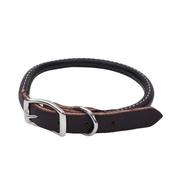 Coastal Pet Circle T Latigo Leather Dog Collar Round 5/8" 16" - 3801-16