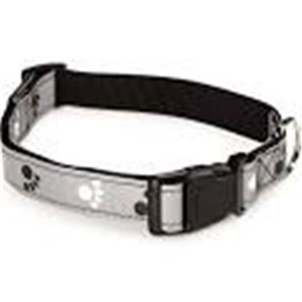 Casual Canine Casual Canine ZW4928 10 17 Reflective Pawprint Collar 10-16 In Black - ZW4928 10 17