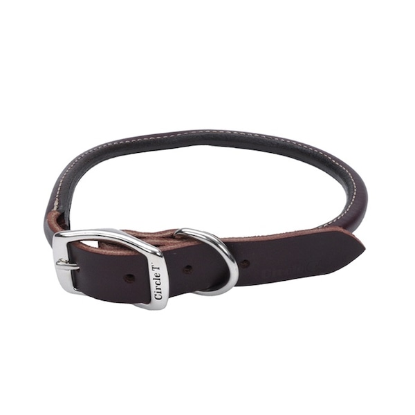 Coastal Pet Circle T Latigo Leather Dog Collar Round 3/8" 14" - 3800-14