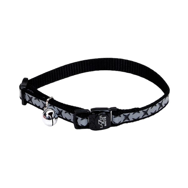 Coastal Pet Lazer Brite Reflective Breakaway Adjustable Cat Collar BLACK DIAM - 2389-BD