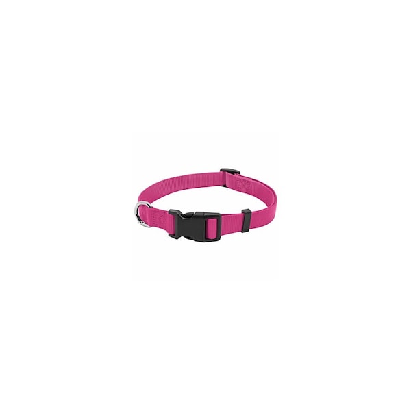 Pet Expert Dog Collar, Adjustable, Pink Nylon, Quadlock Buckle, 1 x 18 to 26-In. - PE224001