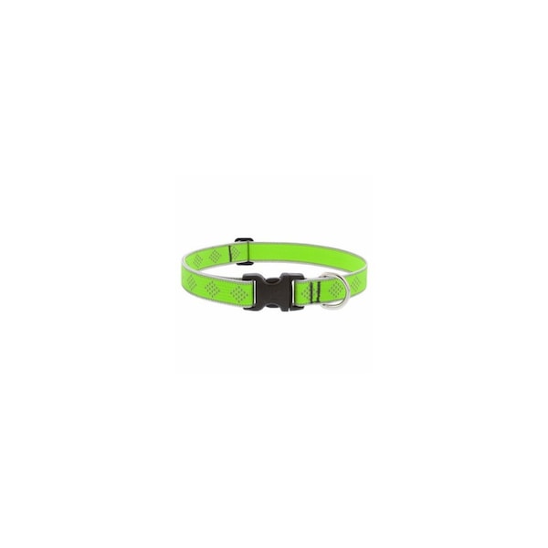 Lupine Adjustable Medium Dog Collar, Reflective Green Diamond Pattern, 1 x 12 - 20-In. - 48152