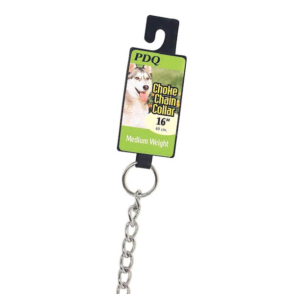 Pdq PDQ Silver Steel Dog Choke Chain Collar Medium - 12916
