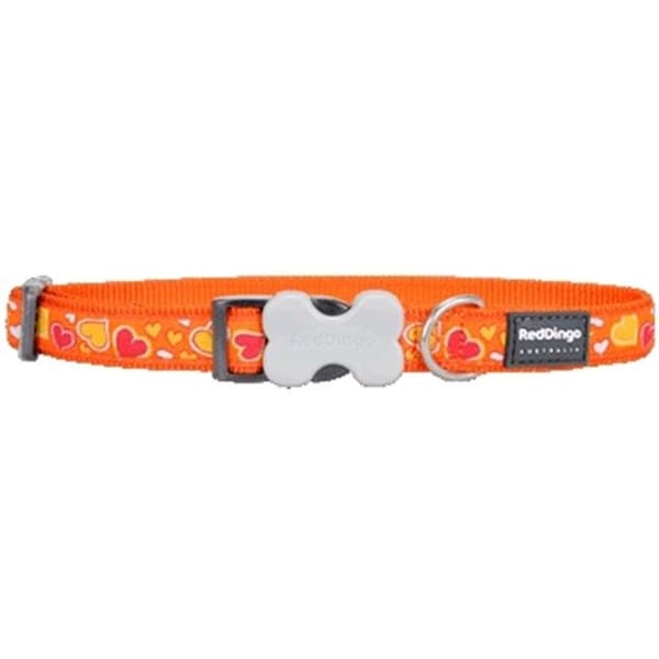 Red Dingo Red Dingo DC-BZ-OR-SM Dog Collar Design Breezy Love Orange; Small - DC-BZ-OR-SM