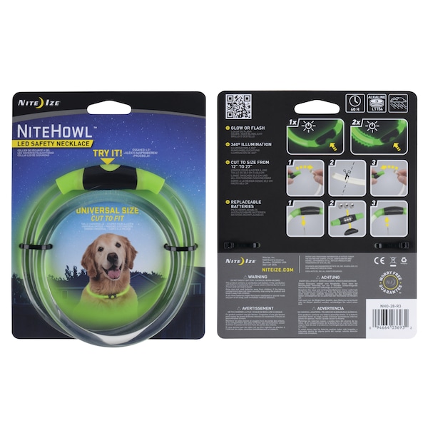 Nite Ize 2023 Nite Ize Nitehowl Led Safety Necklace, Green - NIT-NHO-28-R3