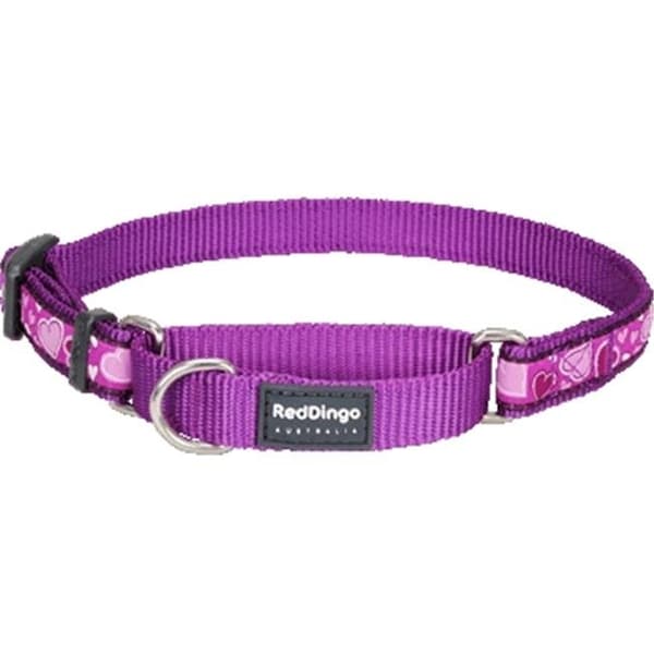 Red Dingo Red Dingo MC-BZ-PU-ME Martingale Dog Collar Design Breezy Love Purple; Medium - MC-BZ-PU-ME