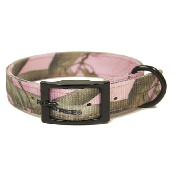 Tandy Leather Factory Leather Brothers 120NRT-PK27 1 x 27 in. Dee-in-Front Nylon Pink Camo Collar - 120NRT-PK27