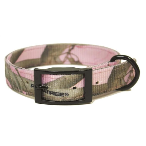 Tandy Leather Factory Leather Brothers  1 x 27 in. Dee-in-Front Nylon Pink Camo Collar - LE600723