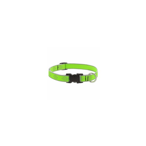 Lupine Adjustable Small Dog Collar, Reflective Green Diamond Pattern, 3/4 x 9 - 14-In. - 48101