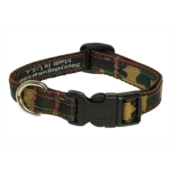 Sassy Dog Wear Sassy Dog Wear CAMOUFLAGE-TAN-GRN1-C Camouflage Dog Collar - Tan & Green; Extra Small - CAMOUFLAGE-TAN/GRN1-C