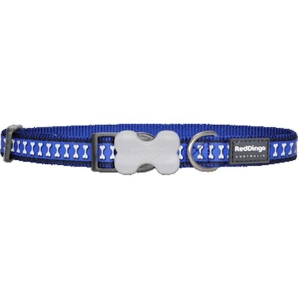 Red Dingo Red Dingo DC-RB-DB-ME Dog Collar Reflective Dark Blue; Medium - DC-RB-DB-ME