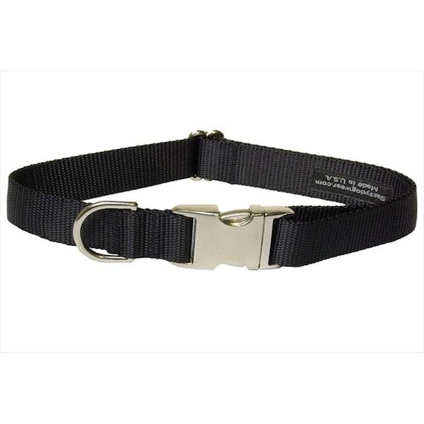 Fly Free Zone Nylon & Aluminum Buckles Dog Collar; Black - Small - FL516651