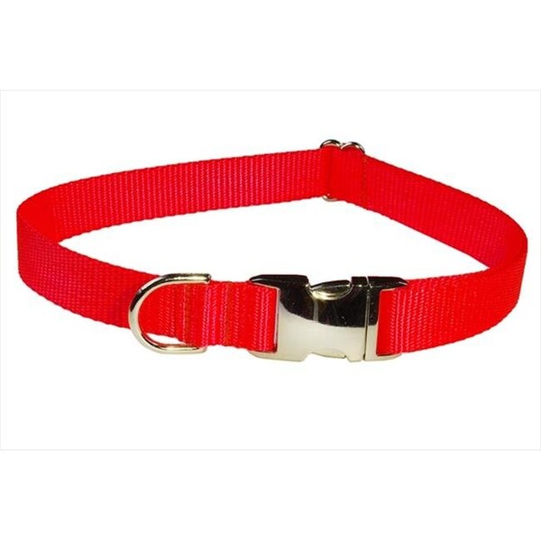 Sassy Dog Wear Sassy Dog Wear SOLID NEON ORANGE-METAL BUCKLE MED-C Aluminum Buckles Dog Collar; Neon Orange - Medium - SOLID NEON ORANGE-METAL BUCKLE MED-C