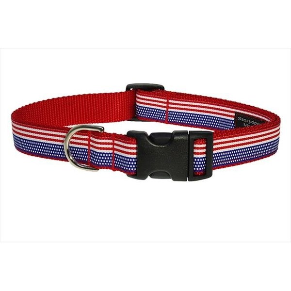 Sassy Dog Wear Sassy Dog Wear AMERICAN FLAG4-C American Flag Dog Collar - Large - AMERICAN FLAG4-C