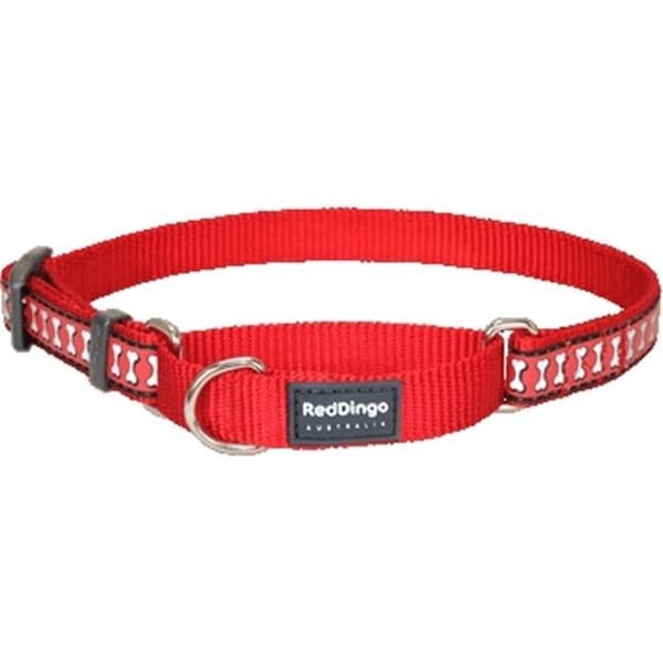 Red Dingo Red Dingo MC-RB-RE-ME Martingale Dog Collar Reflective Red; Medium - MC-RB-RE-ME