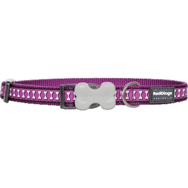 Red Dingo Red Dingo DC-RB-PU-SM Dog Collar Reflective Purple; Small - DC-RB-PU-SM