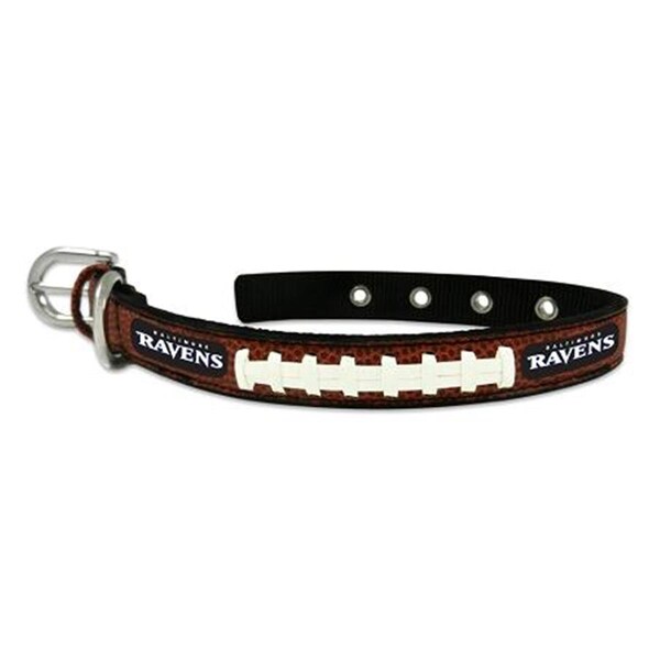 Unconditional Love Baltimore Ravens Classic Leather Small Football Collar - UN3600034