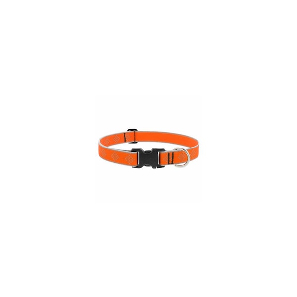 Lupine Adjustable Medium Dog Collar, Reflective Orange Diamond Pattern, 1 x 12 - 20-In. - 48352