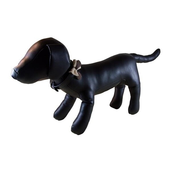 Mansbestfriend Polka Dot Bow Tie Dog Collar - Black; Small - MA796405