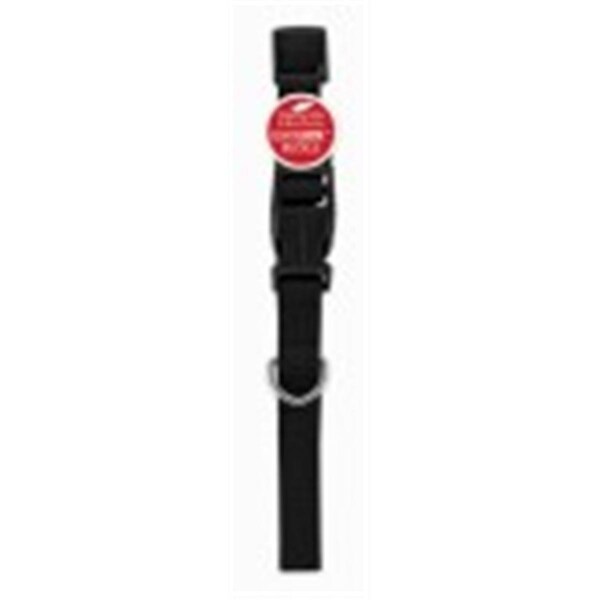 Peticare Products  0.37 x 12 in. Pet Expert Adjustable Nylon Dog Collar with Quadlock Buckle, Black - PE697266