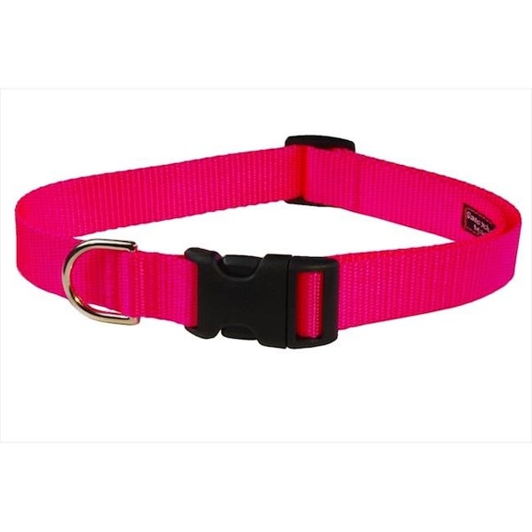 Sassy Dog Wear Sassy Dog Wear SOLID NEON PINK MED-C Nylon Webbing Dog Collar; Neon Pink - Medium - SOLID NEON PINK MED-C