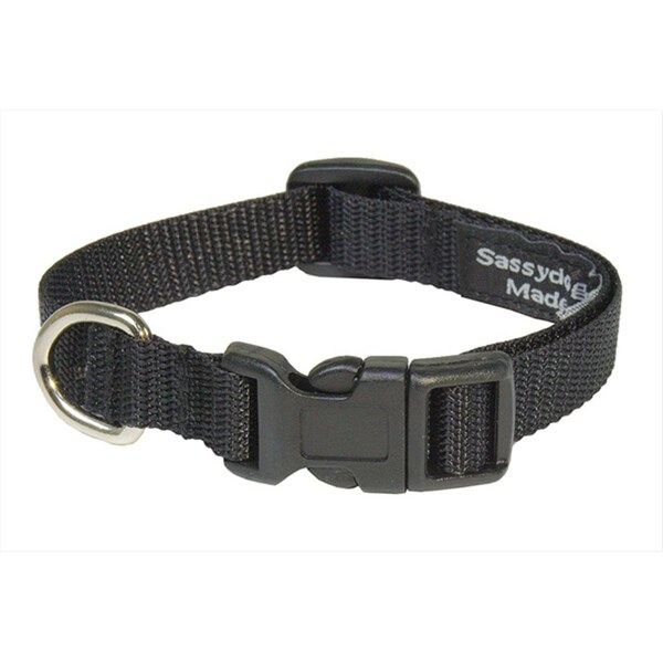 Sassy Dog Wear Nylon Webbing Dog Collar, Black - Extra Small - SA455483