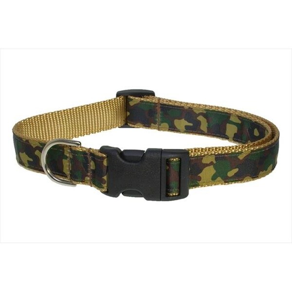 Sassy Dog Wear Sassy Dog Wear CAMOUFLAGE-TAN-GRN3-C Camouflage Dog Collar - Tan & Green; Medium - CAMOUFLAGE-TAN/GRN3-C