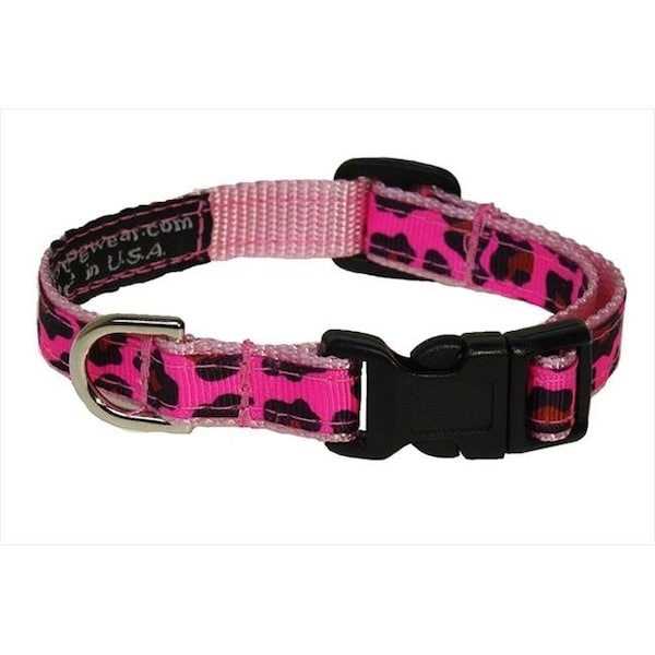 Fly Free Zone Leopard Dog Collar; Pink - Extra Small - FL944013