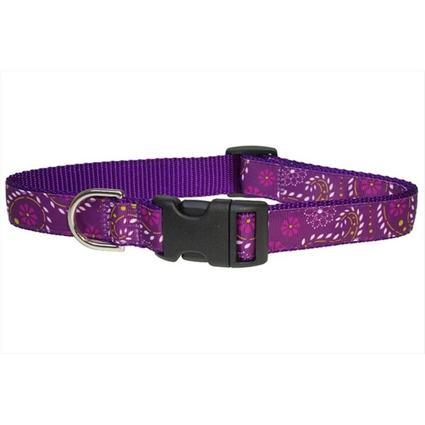 Fly Free Zone Pretty Paisley Dog Collar, Purple - Large - FL2650377